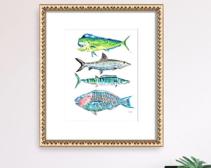 FISH ARTWORK, Fish Print, Tropical Fish Wall Art, Watercolor Fish Decor ...