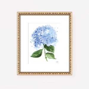 Hydrangea print, Hydrangea wall art, Floral wall art, Blue botanical print, Watercolor hydrangea painting by Michelle Mospens