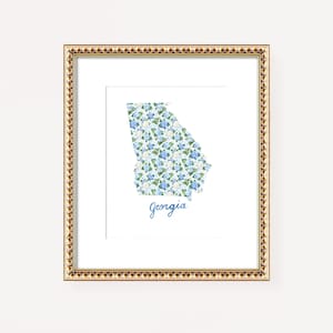 GEORGIA Print, State of Georgia Art, Home State Prints, State Wall Art, Unique GA Gift, Georgia Housewarming Gift, Military Gift