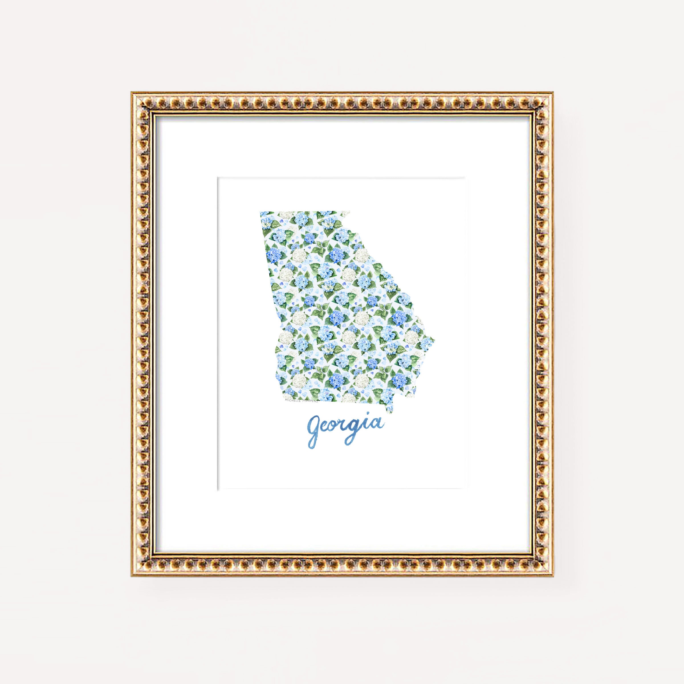 GEORGIA Print, State of Georgia Art, Home State Prints, State Wall Art, Unique GA Gift, Georgia Housewarming Gift, Military Gift