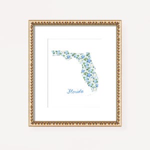 FLORIDA Print, State of Florida Art, Home State Prints, State Wall Art, Unique FL Gift, Florida Housewarming Gift, Military Gift