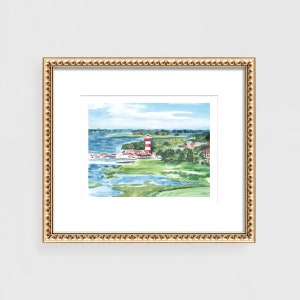 Hilton Head Island Print, Hilton Head Art, Hilton Head Watercolor, Hilton Head Island Lighthouse, Hilton Head Island, South Carolina Art