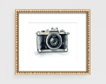 Camera Art, Camera Art Print, Retro Camera Print, Camera Gift, Camera Print Artwork, Camera Wall Art, Photography Gifts, Photographer Gift