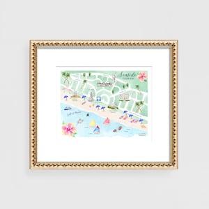 Seaside Art, Original Seaside Florida Map Art Print, Seaside FL Art Print, 30A Beach Art, Seaside Coastal Wall Art Decor, Seaside Gift