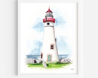 Cute Lighthouse Print Coastal Wall Art Beach House Art Lighthouse Print Modern Nautical Nursery Lighthouse Art Print