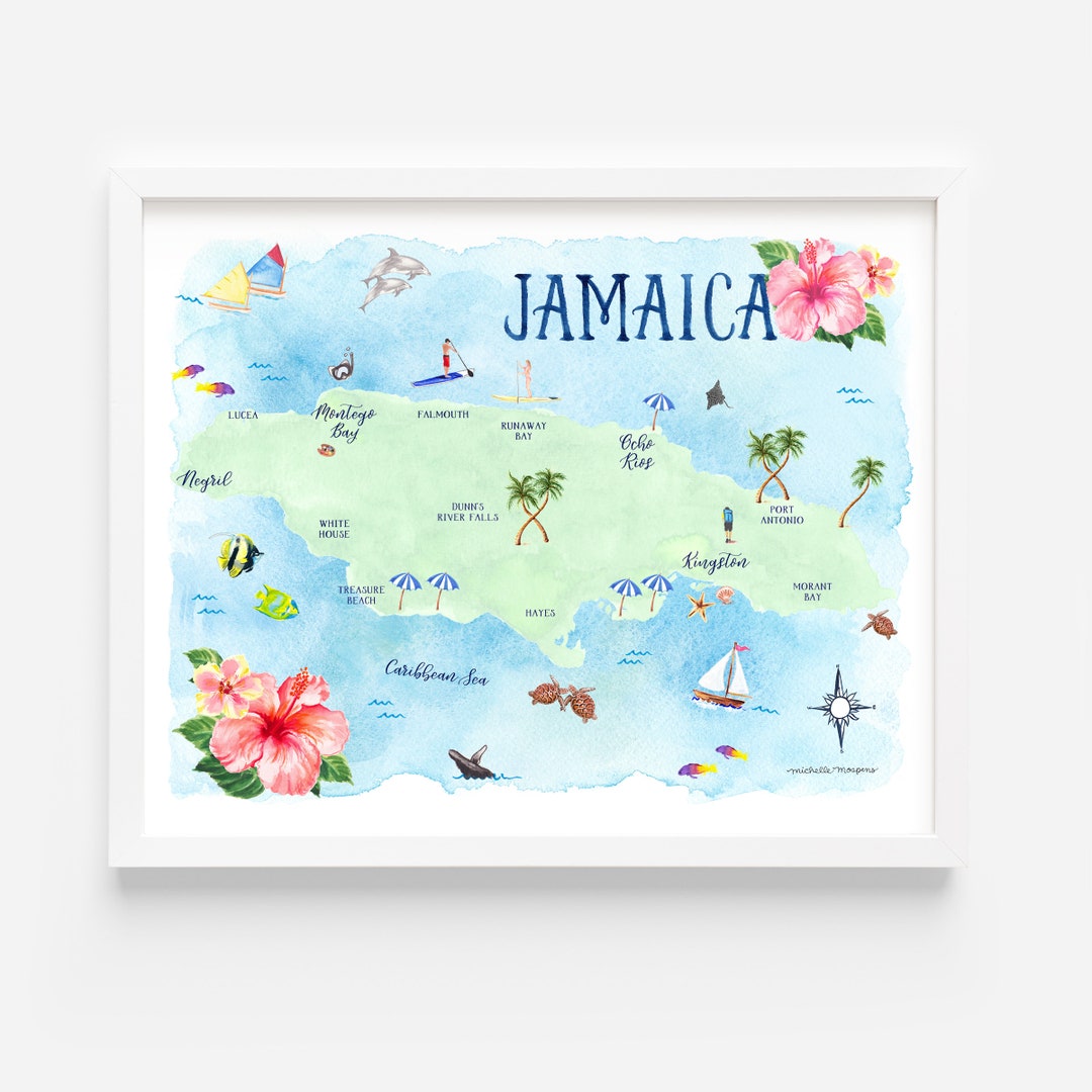 Jamaica Art Print Jamaica Print Jamaica Wall Art Travel - Etsy