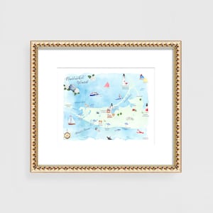 Nantucket Print, Nantucket Map Art, Nantucket Watercolor, Nantucket Art, Beachy Travel Wall Art Prints