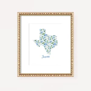 TEXAS State Print | Texas Art | Home State Prints | State Wall Art | Unique TX Gift | Texas Housewarming Gift | Military Gift