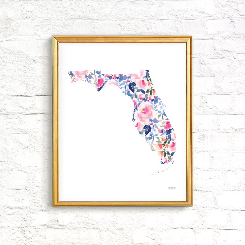 Florida Art Florida Wall Art Florida Art Print Florida Etsy