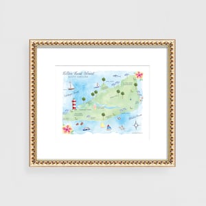 Hilton Head Map Art, Hilton Head Island Print, Hilton Head Watercolor, Hilton Head Island South Carolina Art, Beachy Wall Art Prints