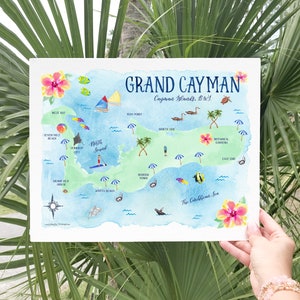Grand Cayman Art Print, Grand Cayman Print, Grand Cayman Wall Art, Travel Gift, Travel Poster, Grand Cayman Painting, Housewarming Gift