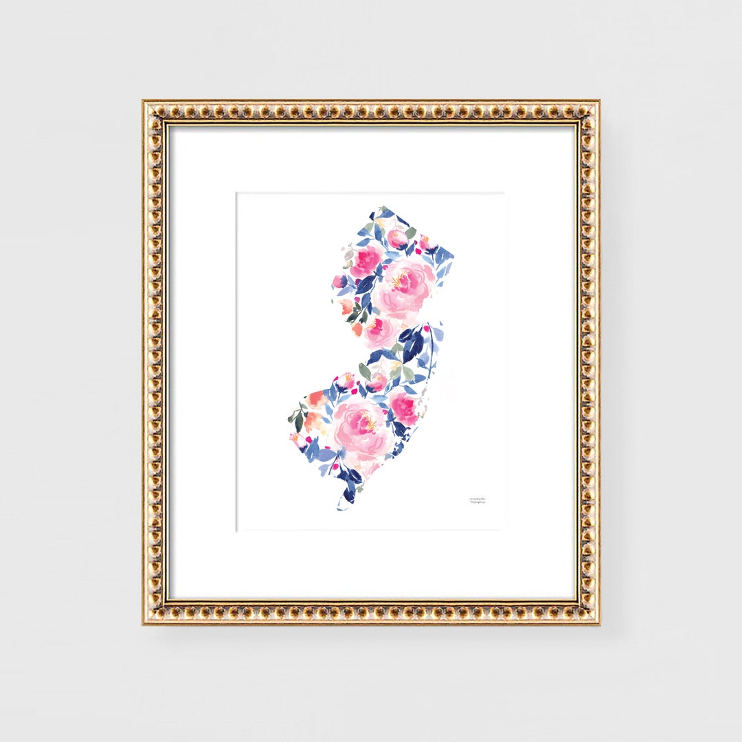 New Jersey Watercolor Print New Jersey Print New Jersey - Etsy