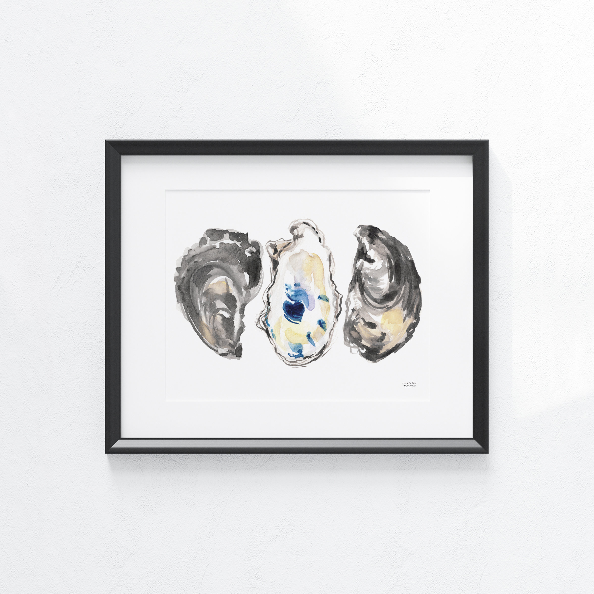 Oyster Shells Art Watercolor Oysters Art Oyster Watercolor Etsy.de
