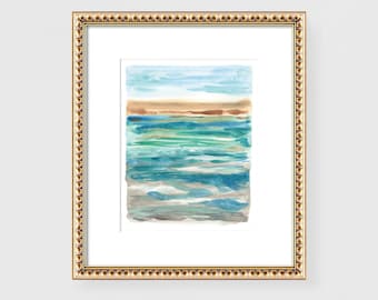 Watercolor Ocean Print, Ocean Watercolor Painting, Abstract Ocean Art, Ocean Wall Art, Beach Decor, Watercolor by Michelle Mospens