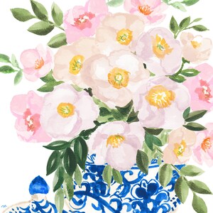 Illustrated Ginger Jar Flowers Mother's Day Card by Watercolor Artist Michelle Mospens Happy Mother's Day Card First Mothers Day Card image 2