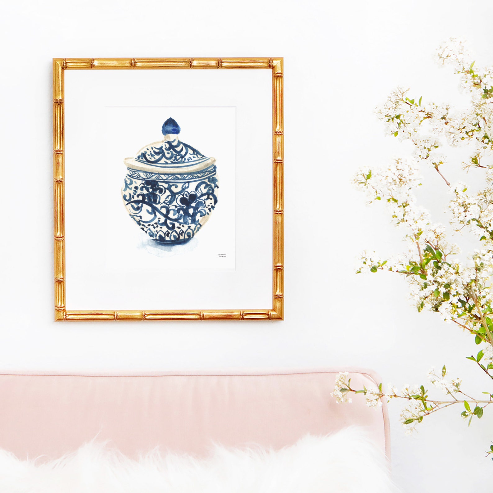 Ginger Jar Art Grandmillennial Decor Eclectic Wall Art Etsy