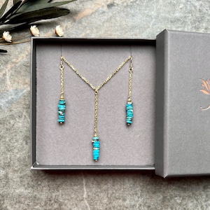 Turquoise necklace gold Etsy