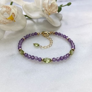 Gorgeous Amethyst bracelet, Amethyst bracelet, Peridot bracelet, Gemstone bracelet, Amethyst jewellery, Peridot jewellery, Gift