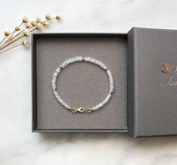 Stunning one of a kind 9k solid gold Rainbow Moonstone bracelet, Solid gold bracelet, Moonstone bracelet, Bridal jewellery, Moonstone jewels