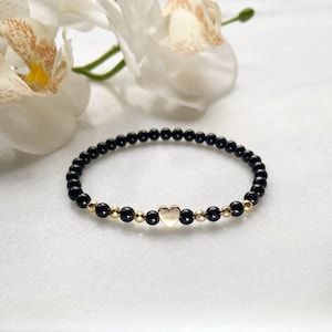 Dainty Black Tourmaline bracelet, Tourmaline bracelet, Gemstone bracelet, Healing bracelet, Chakra bracelet, Yoga bracelet, Gift idea