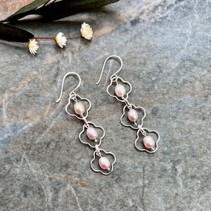 One of a kind earrings, 925 Sterling silver earrings, Pearl earrings, Pearl jewellery, Bridal jewellery, Bridal earrings, Wedding jewellery