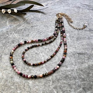 Chic one of a kind Multicolour Tourmaline necklace, 14k gold filled necklace, Gemstone necklace, Tourmaline necklace, Tourmaline jewellery