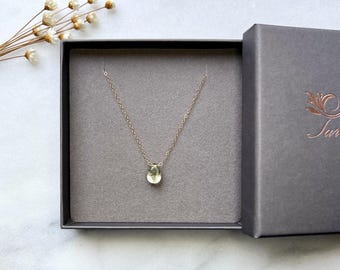 Gorgeous one if a kind 14k solid gold Green Amethyst necklace, Solid gold necklace, Amethyst necklace, Amethyst jewellery, Wedding jewellery