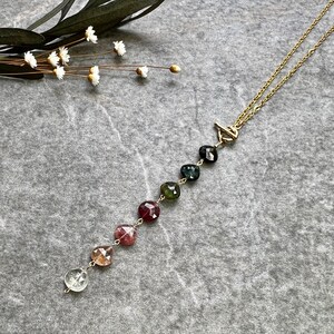 Luxe one of a kind Multi Tourmaline necklace, 14k gold filled necklace, Gemstone necklace, Tourmaline necklace, Tourmaline jewellery, Gift