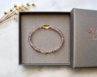Gorgeous one of a kind 9k solid gold Ametrine and Citrine  bracelet, Solid gold bracelet, Ametrine bracelet, Citrine bracelet, Gift for her