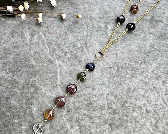 Stunning Multi Tourmaline necklace, 14k gold filled necklace, Gemstone necklace, Tourmaline necklace, Tourmaline jewellery, Gift