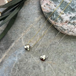 Minimal Pyrite necklace, Sterling silver 925 necklace, Pyrite necklace, Gemstone necklace, Gold vermeil necklace, Pyrite jewellery, Gift