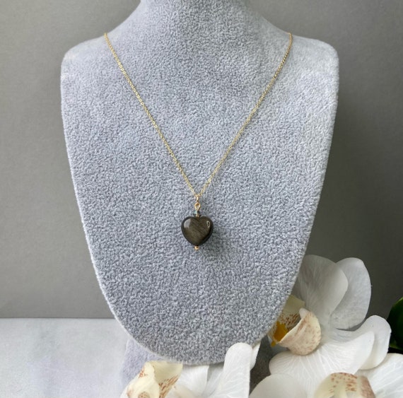 Gorgeous Golden Obsidian Necklace, 18k Gold Vermeil Necklace, Golden  Obsidian Necklace, Gemstone Necklace, Obsidian Jewellery, Gift for Her -  Etsy