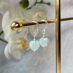 Gorgeous Aquamarine jewellery set, Sterling silver Aquamarine necklace and earrings, Gemstone earrings, Earrings, Necklace, Gift for her image 8
