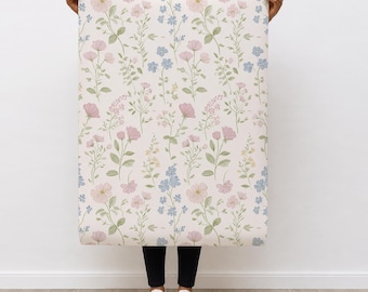 Wildflower Wallpaper Floral Peel and Stick Wallpaper Neutral Wall Paper Country Cottage Wall Paper Watercolor English Garden Botanical Vinyl