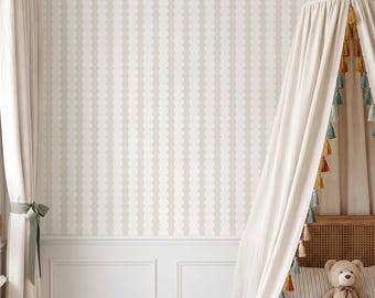 Neutral Striped Peel and Stick Wallpaper Scallop Stripe removable Wallpaper Organic Modern Abstract Wallpaper Wavy Stripe Wallpaper A123