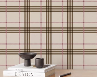 Tartan Plaid Pattern Wallpaper  Peel and Stick Mural For Office Decor