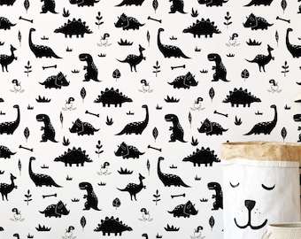 Dinosaur Peel and Stick Wallpaper, Kids Room Decor