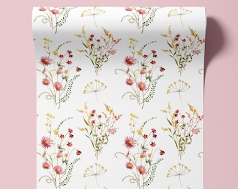 Vintage Floral Peel and Stick Wallpaper Botanical Vinyl Wall Decor Removable