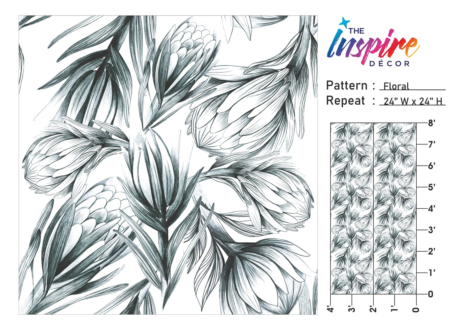 Watercolor Palm Tree Leaves Wallpaper Peal and Stick Tropical Etsy