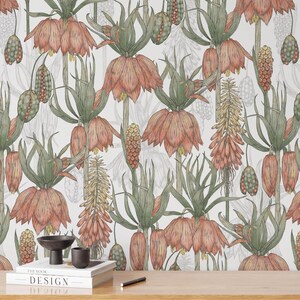 Self-Adhesive Removable Wallpaper, Peel and Stick Vintage Wallpaper, Retro Wallpaper for Home Decor and Office Decor, Floral Wall Decor