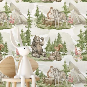 Autumn Woodland Forest Animals Wall Mural | Peel and Stick Wallpaper Removable | Pre-Pasted Self-Adhesive Wallpaper For Living Room