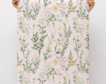 Wildflower Wallpaper Daisy Wallpaper Peel and Stick Wall Paper Watercolor Botanical Wall Paper French Country Wall Decor for Bedroom