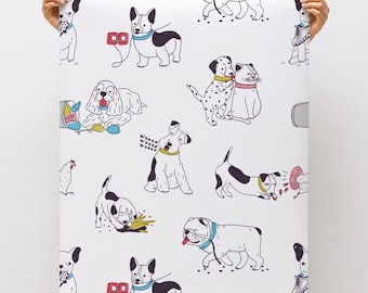 Hundetapete zum Selbstkleben, Französische Bulldogge Tapete, Kleinkinderzimmer-Tapete, Wanddekoration für Kinderzimmer, Spielzimmer-Wandvinyl