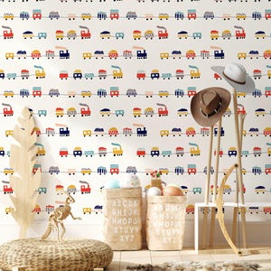 Colorful Train Peel and Stick Playroom Wallpaper Removable Cartoon Mural image 4
