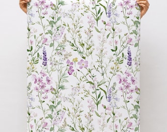 Wildflower Wallpaper Peel and Stick Wallpaper Purple Floral Wall Paper French Country Wall Paper Grandmillennial Wall Decor for Bedroom