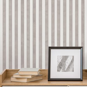 Custom Father’s Day Gift, Abstract Grey Stripes Wallpaper for Home Decor, Modern Living Room Wall Decor, Peel and Stick Removable Wall Mural