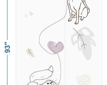 Customized Peel and Stick Dog and Cat Wallpaper – Soft Pastel Nursery & Playroom Wall Mural for Kids Room By Jessica Goh