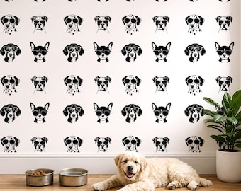 Dog Wallpaper Boy Nursery Black and White Dog Wallpaper Puppy Dog Theme Wall Paper for Toddler Room Dog Peel and Stick Wall Paper for Boy