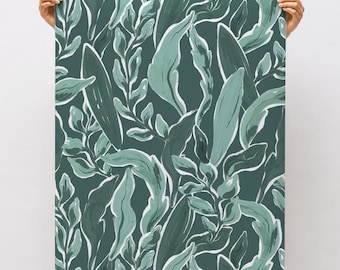 Sage Green Wallpaper Peel and Stick Wallpaper Scandinavian Wall Paper for Living Room Tropical Wall Paper Cottagecore Vintage Self Adhesive