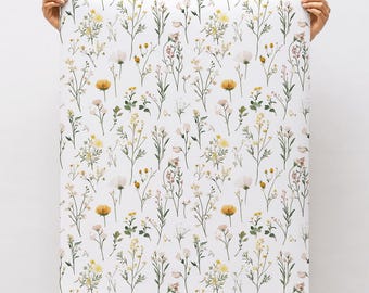Scandinavian Wallpaper Wildflower Wallpaper Peel and Stick Wall Paper Moody Botanical Wall Paper French Country Wall Decor for Living Room